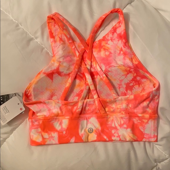 SOLD NWT RARE Lululemon Energy Bra Tie Dye Orange - Picture 2 of 4